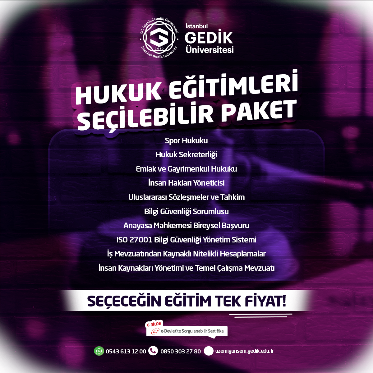 Hukuk Eğitimleri Seçilebilir Paket